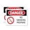 Signmission No Smoking Propane Danger Sign, Plastic, 10in W x 7in L, 2PK OS-2PACK-DS-P-710-L-1489 - alternate 1